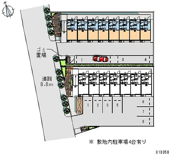 ★手数料０円★四條畷市二丁通町 月極駐車場